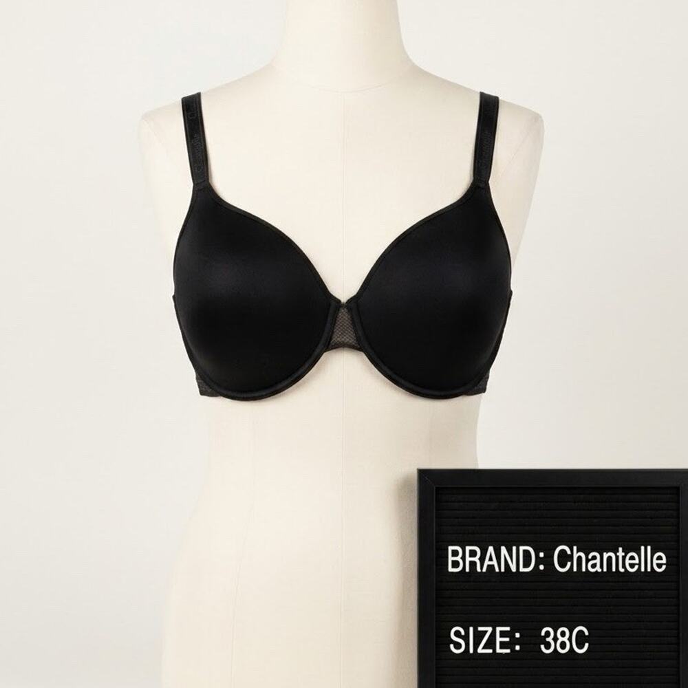 Chantelle Modern Sublim T-Shirt Bra 38C Black Underwire Lace C19510